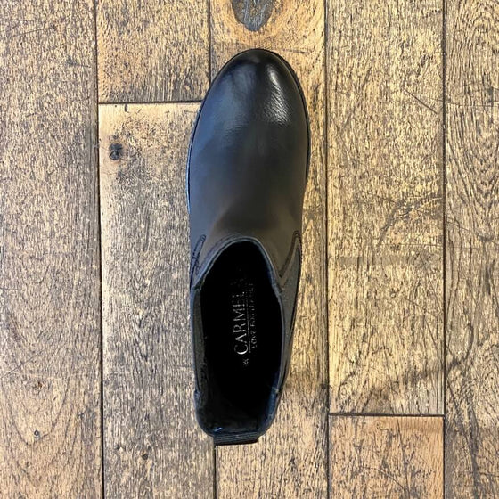 Black leather chelsea boot by Carmela - Black Truffle