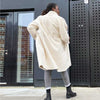Unlined faux shearling coat by Azaka - Black Truffle