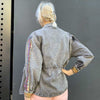 Grey jeans jacket with sleeve embellishment by Ciminy - Black Truffle