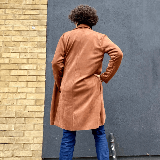 Womens casual three quarter length jacket in tan by Dreams - Black Truffle