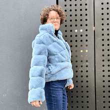  Faux fur bomber jacket in jeans blue by JS Millenium - Black Truffle
