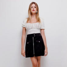  Black corduroy mini skirt by Copperose - Black Truffle