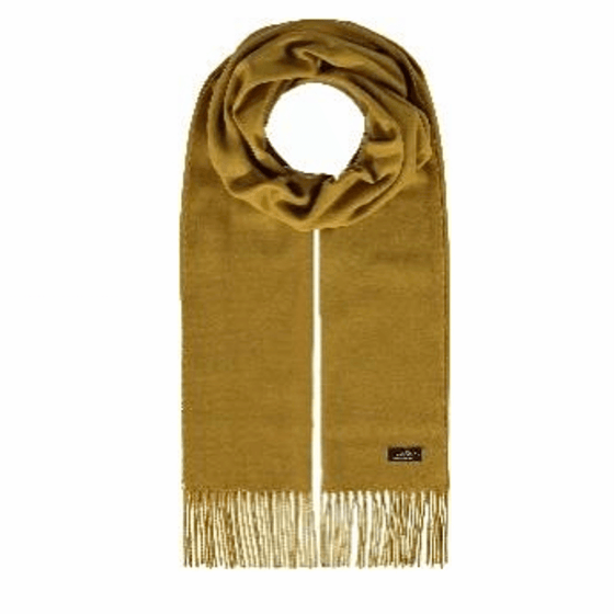 Mustard cashmink scarf by Fraas 625199 - Black Truffle